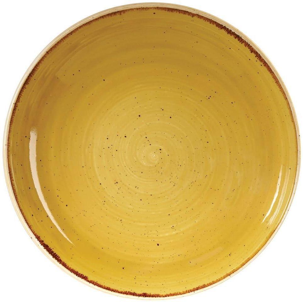 Churchill - 9.75" Super Vitrified Stonecast Mustard Seed Yellow Large Coupe Pasta Bowl, Pack of 12 - SMSSEVB91