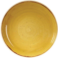 Churchill - 9.75" Super Vitrified Stonecast Mustard Seed Yellow Large Coupe Pasta Bowl, Pack of 12 - SMSSEVB91