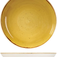 Churchill - 9.75" Super Vitrified Stonecast Mustard Seed Yellow Large Coupe Pasta Bowl, Pack of 12 - SMSSEVB91