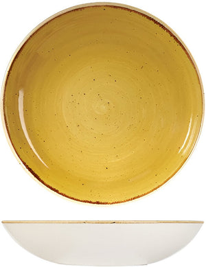 Churchill - 9.75" Super Vitrified Stonecast Mustard Seed Yellow Large Coupe Pasta Bowl, Set of 12 - SMSSEVB91