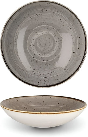 Churchill - 9.75" Super Vitrified Stonecast Peppercorn Grey Large Coupe Pasta, Bowl Set of 12 - SPGSEVB91