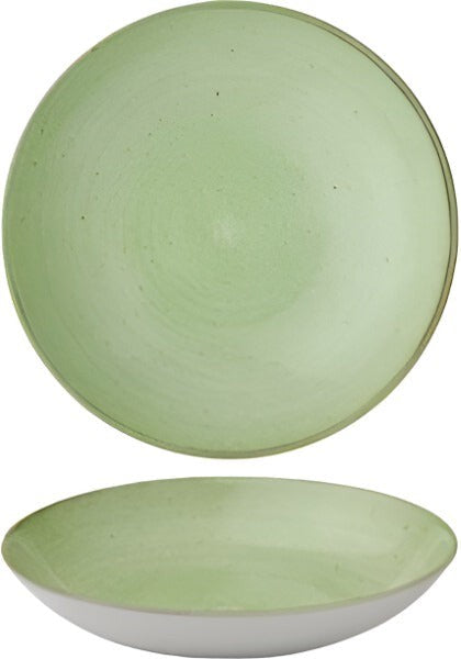 Churchill - 9.75" Super Vitrified Stonecast Sage Green Large Coupe Pasta Bowl, Pack of 12 - SSASEVB91