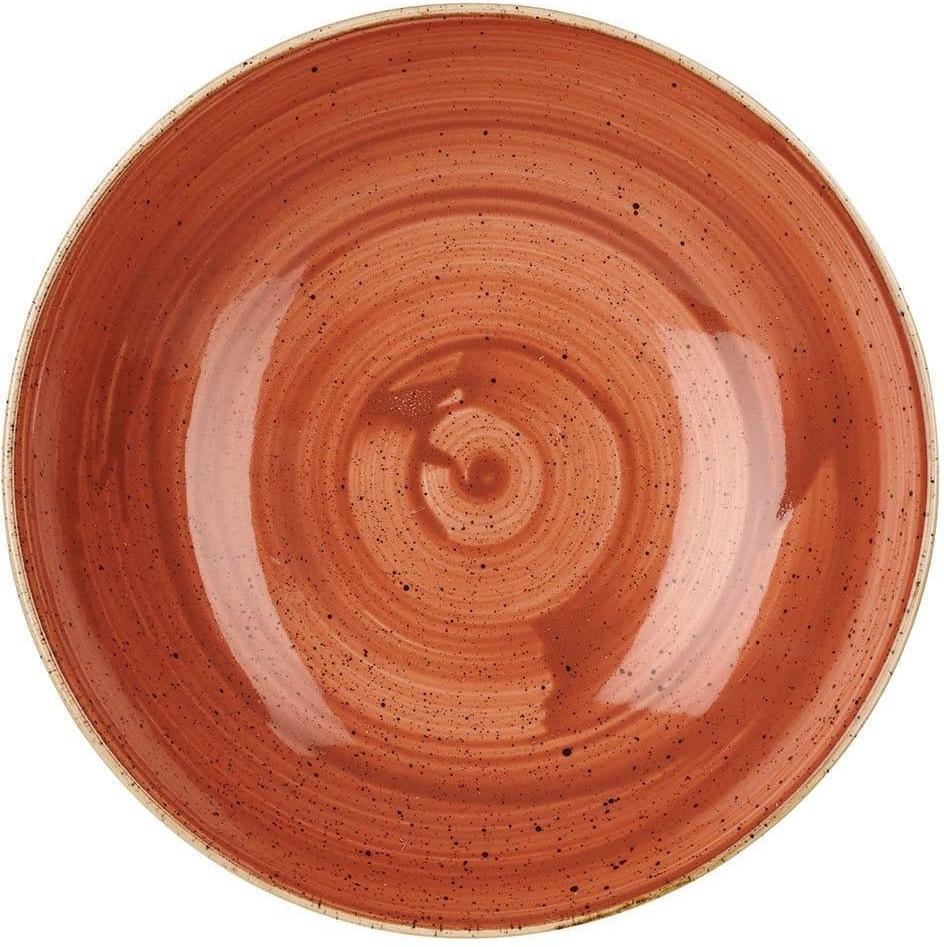 Churchill - 9.75" Super Vitrified Stonecast Spiced Orange Large Coupe Pasta Bowl, Pack of 12 - SSOSEVB91
