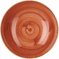 Churchill - 9.75" Super Vitrified Stonecast Spiced Orange Large Coupe Pasta Bowl, Pack of 12 - SSOSEVB91