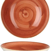 Churchill - 9.75" Super Vitrified Stonecast Spiced Orange Large Coupe Pasta Bowl, Pack of 12 - SSOSEVB91