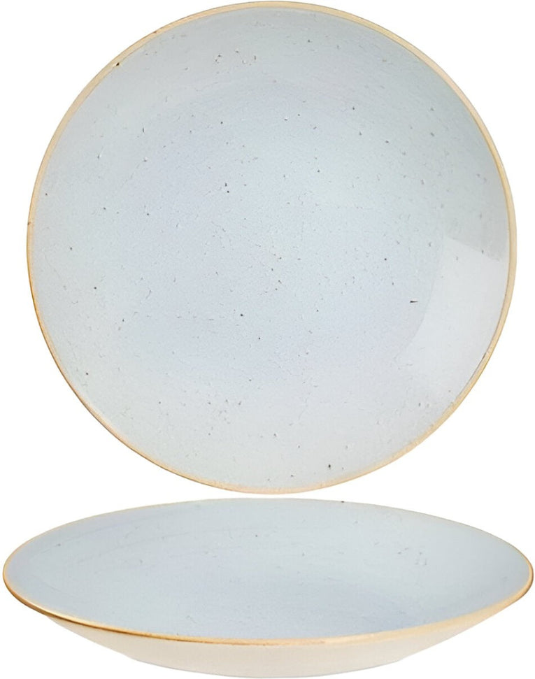Churchill - 9.8" Super Vitrified Stonecast Duck Egg Blue Deep Coupe Plate, Pack of 12 - SDESPD251