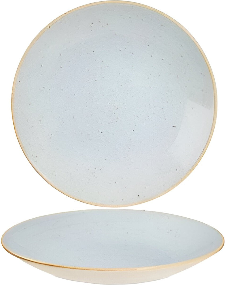 Churchill - 9.8" Super Vitrified Stonecast Duck Egg Blue Deep Coupe Plate, Pack of 12 - SDESPD251