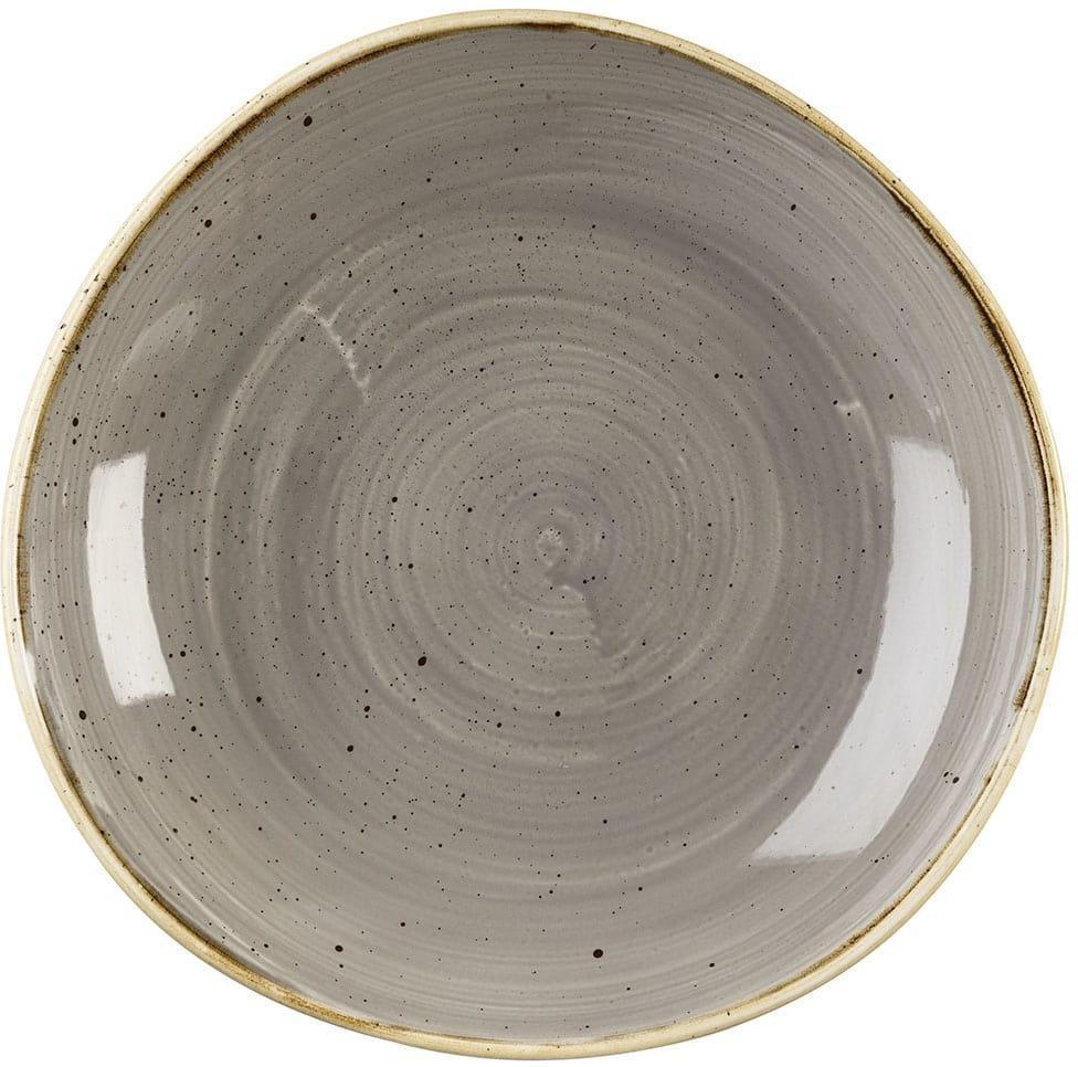 Churchill - 9.9" Super Vitrified Peppercorn Grey Stonecast Bowl, Pack of 12 - SPGSOGB11
