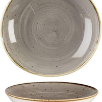 Churchill - 9.9" Super Vitrified Peppercorn Grey Stonecast Bowl, Pack of 12 - SPGSOGB11