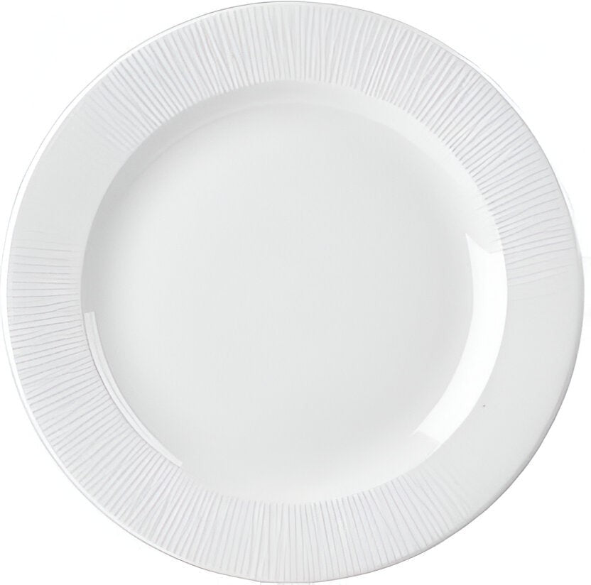Churchill - Bamboo 10.8" Super Vitrified White Footed Plate, Pack of 12 - WHBALF581