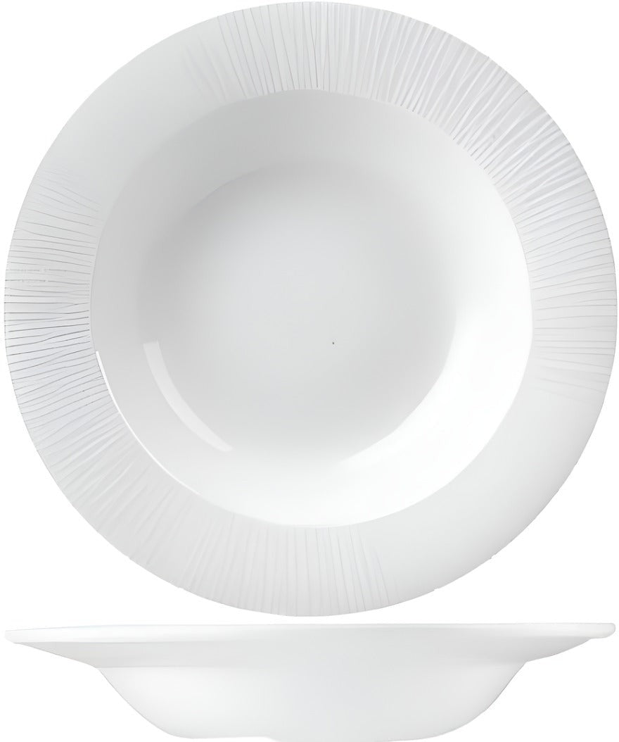 Churchill - Bamboo 9.8" Super Vitrified Rimmed Bowl, Pack of 12 - WHBALRSB1