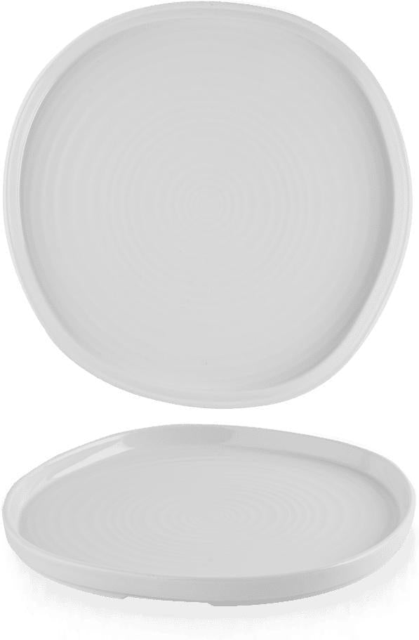 Churchill - Chefs' Plates 10" White Organic Walled Plate, Pack of 6 - WHOW261