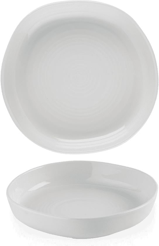 Churchill - Chefs' Plates 9.25" White Organic Walled Bowl, Pack of 6 - WHWOB21