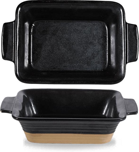 Churchill - Igneous 17 Oz 6.7" Black Rectangular Dish, Pack of 6 - ZCBKIGRD1