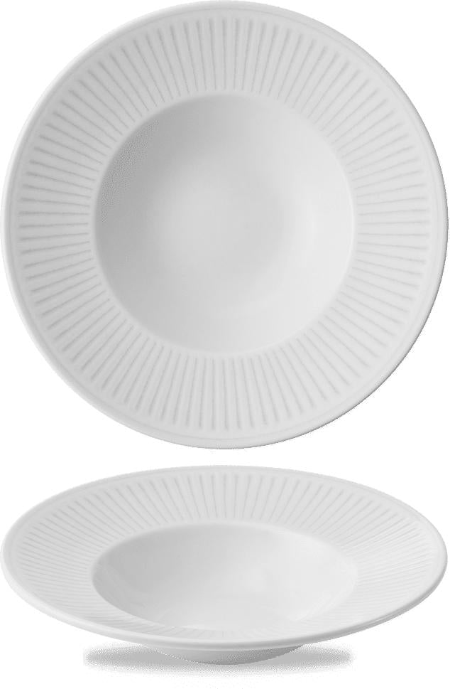 Churchill - Inked Era 9.5" Grey Wide Rim Bowl, Pack of 12 - ERAGVWBM1