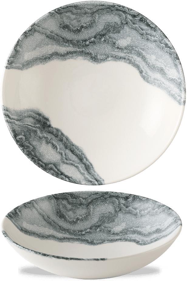 Churchill - Inked Tide 9.75" Black Evolve Coupe Bowl, Pack of 12 - TDBKEVB91