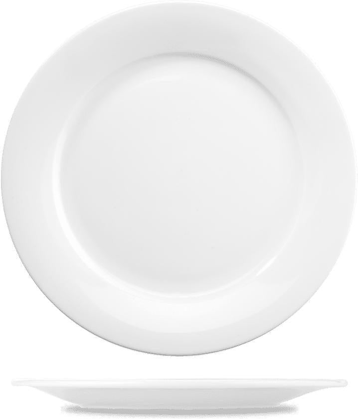 Churchill - Menu Porcelain 10.6" White Rimmed Dinner Plate, Pack of 6 - ZCAPO111