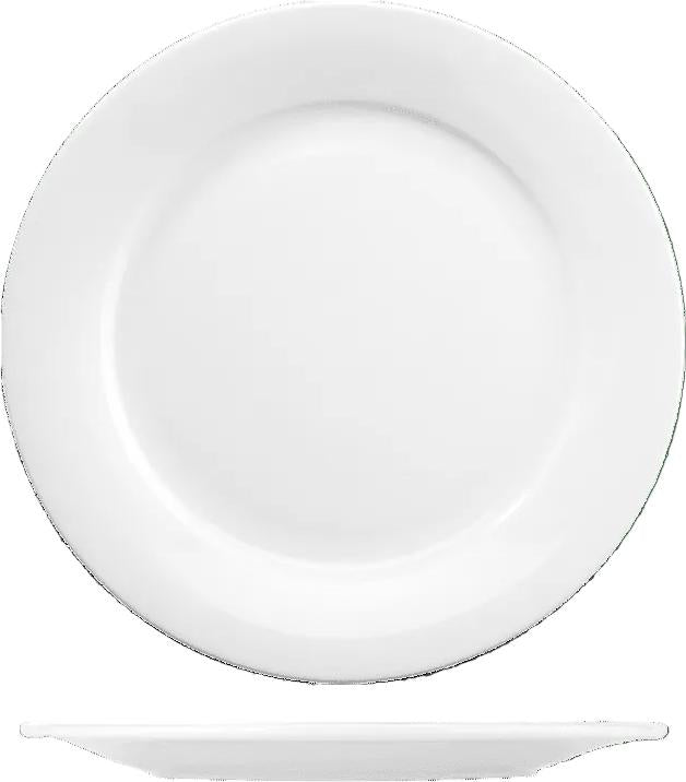 Churchill - Menu Porcelain 8" White Rimmed Dinner Plate, Pack of 6 - ZCAPO81
