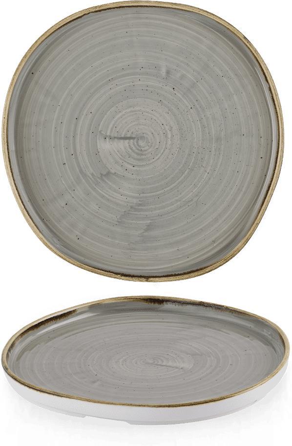 Churchill - Stonecast 10" Peppercorn Grey Organic Walled Plate, Pack of 6 - SPGSOW261