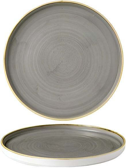 Churchill - Stonecast 10.2" Super Vitrified Peppercorn Grey Chefs' Walled Plate, Pack of 6 - SPGSWP261