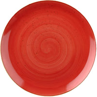 Churchill - Stonecast 10.25" Super Vitrified Berry Red Intermediate Coupe Plate, Pack of 12 - SBRSEV101