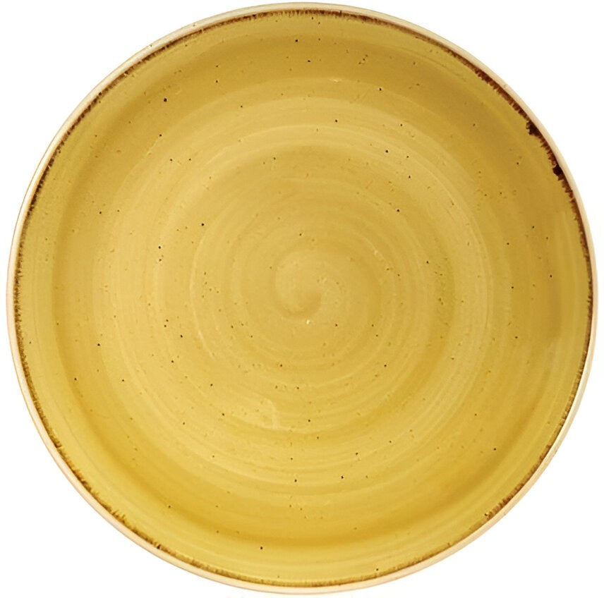 Churchill - Stonecast 10.25" Super Vitrified Mustard Seed Yellow Intermediate Coupe Plate, Pack of 12 - SMSSEV101