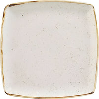 Churchill - Stonecast 10.5" Super Vitrified Barley White Deep Square Plate, Pack of 6 - SWHSDS101