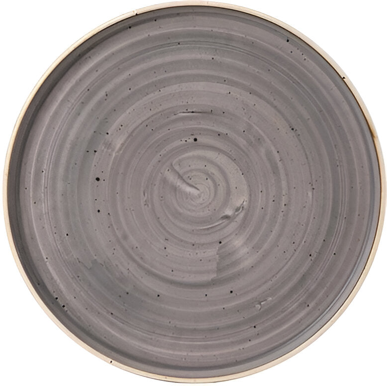 Churchill - Stonecast 10.8" Super Vitrified Peppercorn Grey Chefs' Walled Plate, Pack of 6 - SPGSWP281