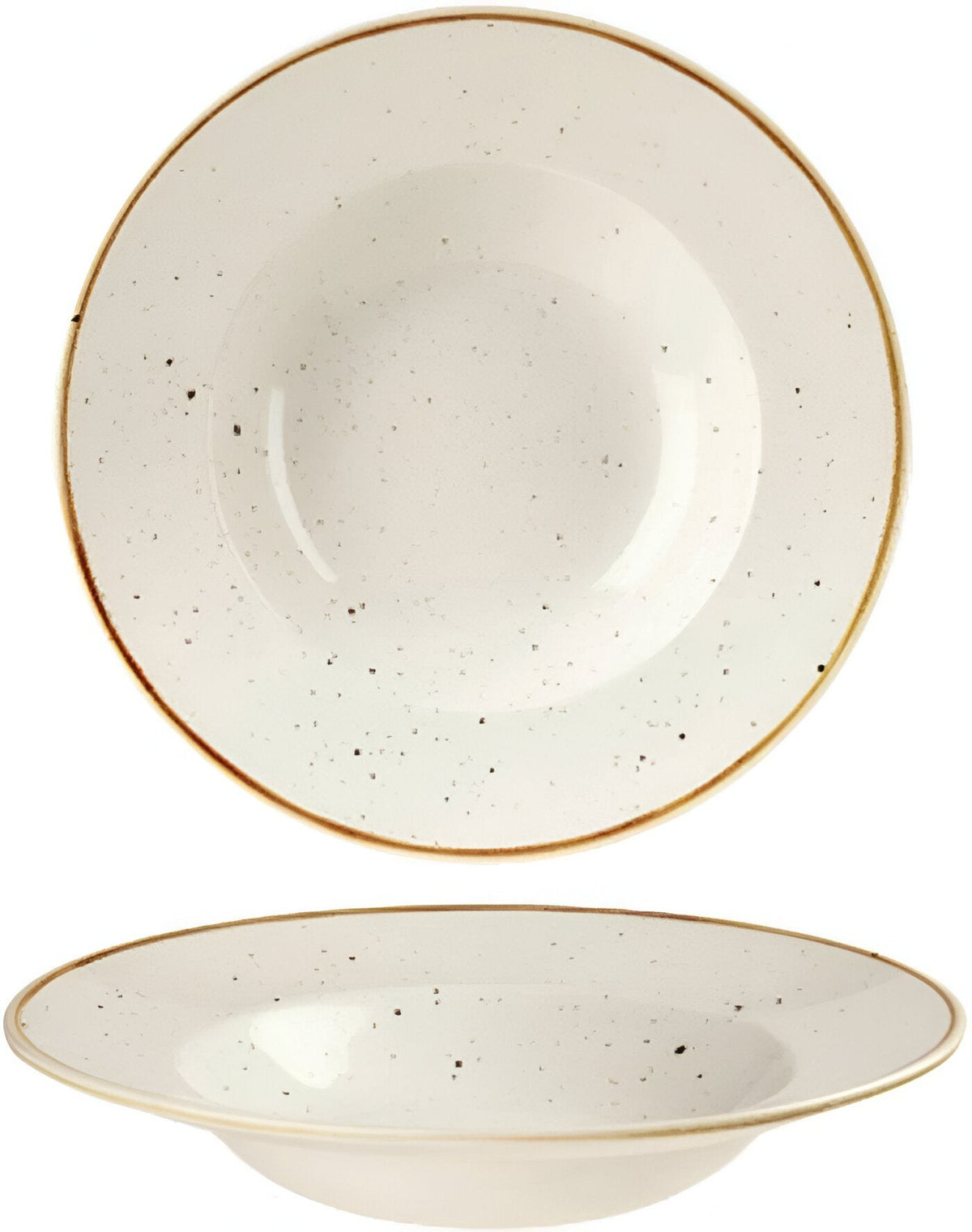 Churchill - Stonecast 11" Super Vitrified Barley White Wide Rim Bowl, Pack of 12 - SWHSVWBL1