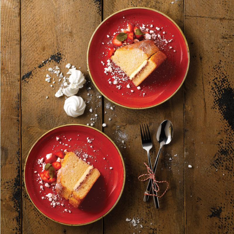 Churchill - Stonecast 11.25" Super Vitrified Berry Red Large Coupe Plate, Pack of 12 - SBRSEV111