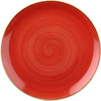 Churchill - Stonecast 11.25" Super Vitrified Berry Red Large Coupe Plate, Pack of 12 - SBRSEV111