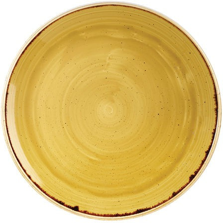 Churchill - Stonecast 11.25" Super Vitrified Mustard Seed Yellow Large Coupe Plate, Pack of 12 - SMSSEV111