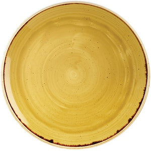 Churchill - Stonecast 11.25" Super Vitrified Mustard Seed Yellow Large Coupe Plate, Set of 12 - SMSSEV111