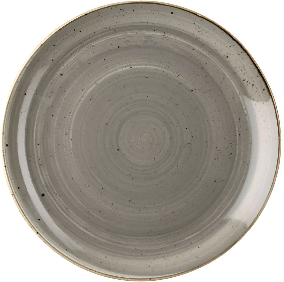 Churchill - Stonecast 11.25" Super Vitrified Peppercorn Grey Large Coupe Plate, Pack of 12 - SPGSEV111