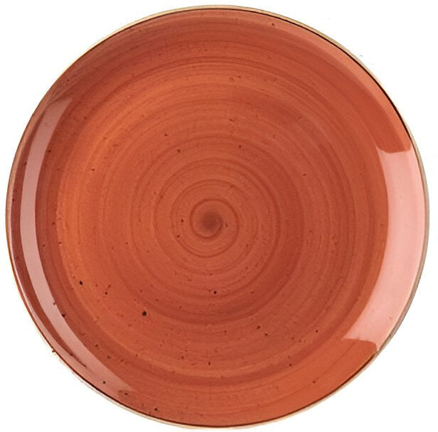 Churchill - Stonecast 11.25" Super Vitrified Spiced Orange Large Coupe Plate, Pack of 12 - SSOSEV111