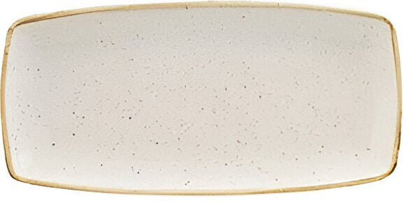 Churchill - Stonecast 11.6" x 5.5" Super Vitrified Barley White Oblong Plate, Pack of 12 - SWHSOP111