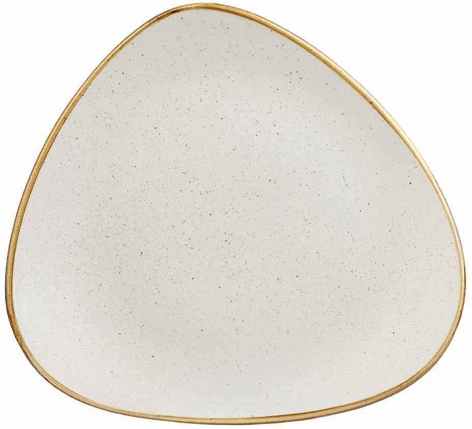 Churchill - Stonecast 12.25" Super Vitrified Barley White Triangle Plate, Pack of 6 - SWHSTR121