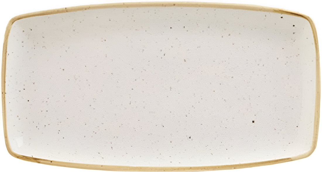 Churchill - Stonecast 13.5" x 7.25" Super Vitrified Barley White Oblong Plate, Pack of 6 - SWHSOP141