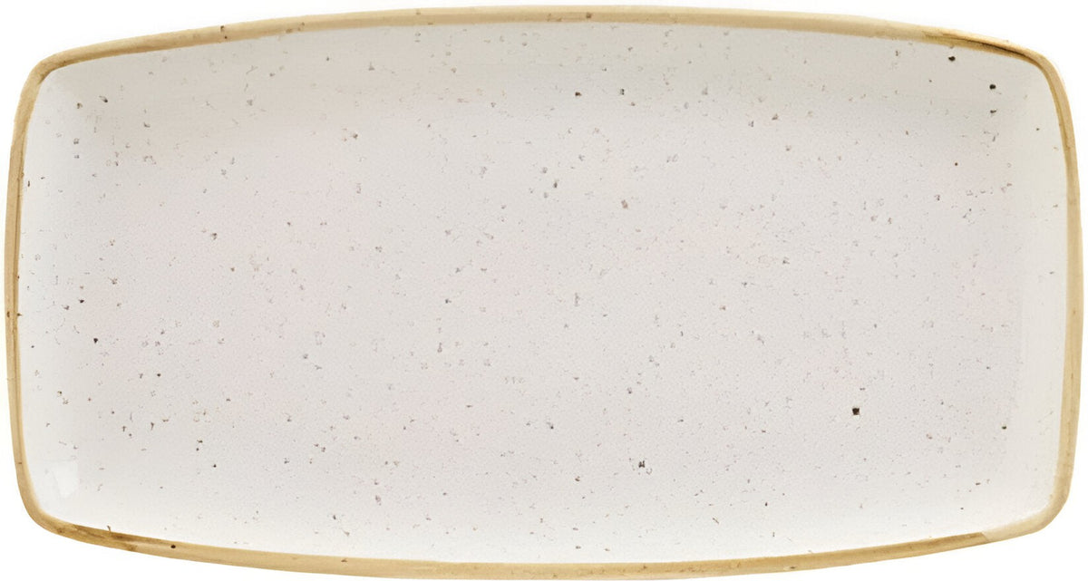 Churchill - Stonecast 13.5" x 7.25" Super Vitrified Barley White Oblong Plate, Pack of 6 - SWHSOP141