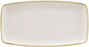Churchill - Stonecast 13.5" x 7.25" Super Vitrified Barley White Oblong Plate, Set of 6 - SWHSOP141