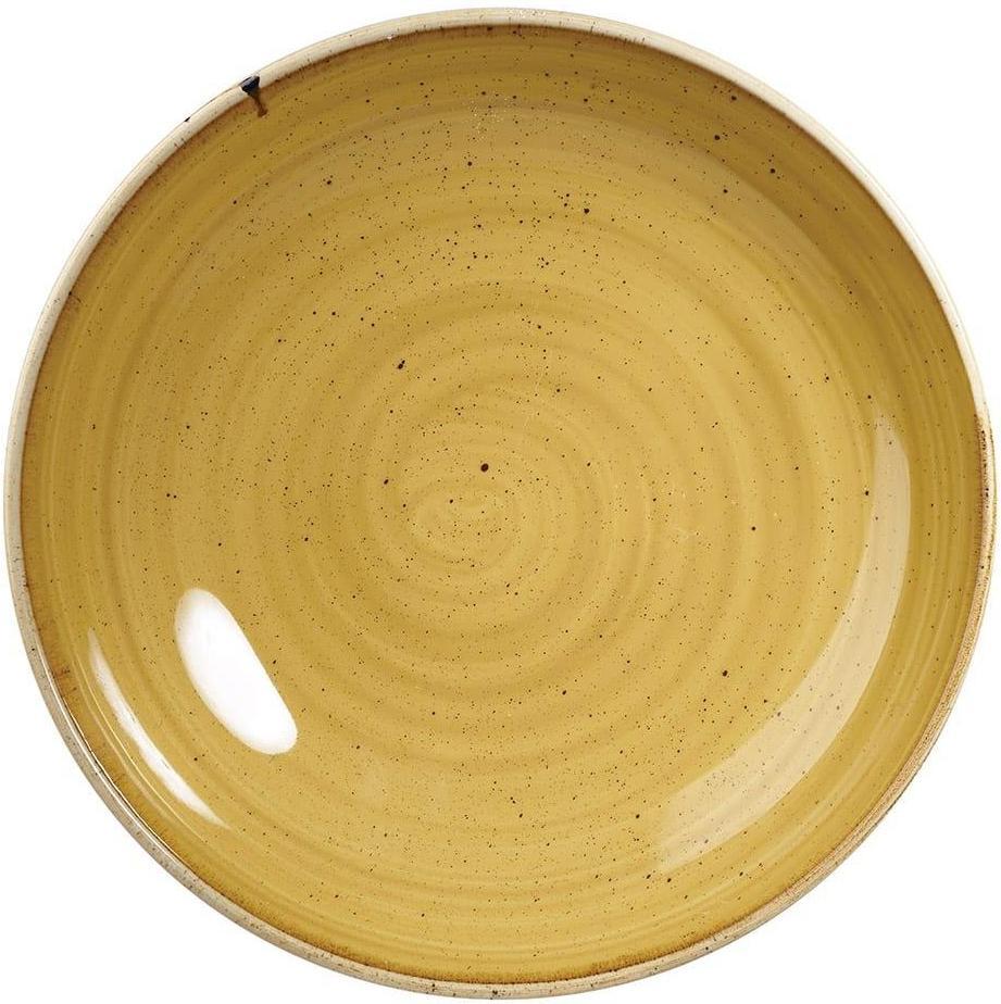 Churchill - Stonecast 6.5" Super Vitrified Mustard Seed Yellow Small Coupe Plate, Pack of 12 - SMSSEVP61