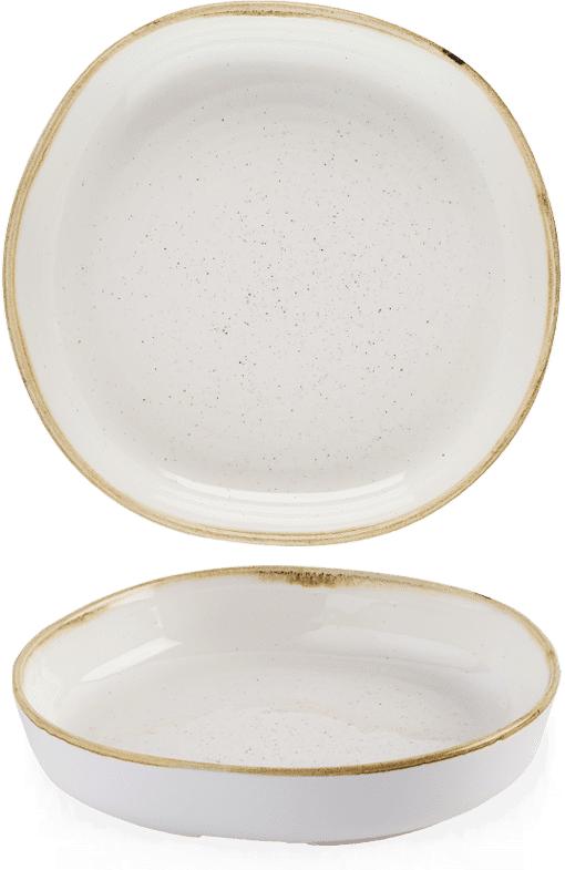 Churchill - Stonecast 7.8" Barley White Organic Walled Bowl, Pack of 6 - SWHSWOB11