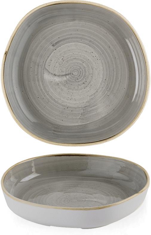 Churchill - Stonecast 7.8" Peppercorn Grey Organic Walled Bowl, Pack of 6 - SPGSWOB11