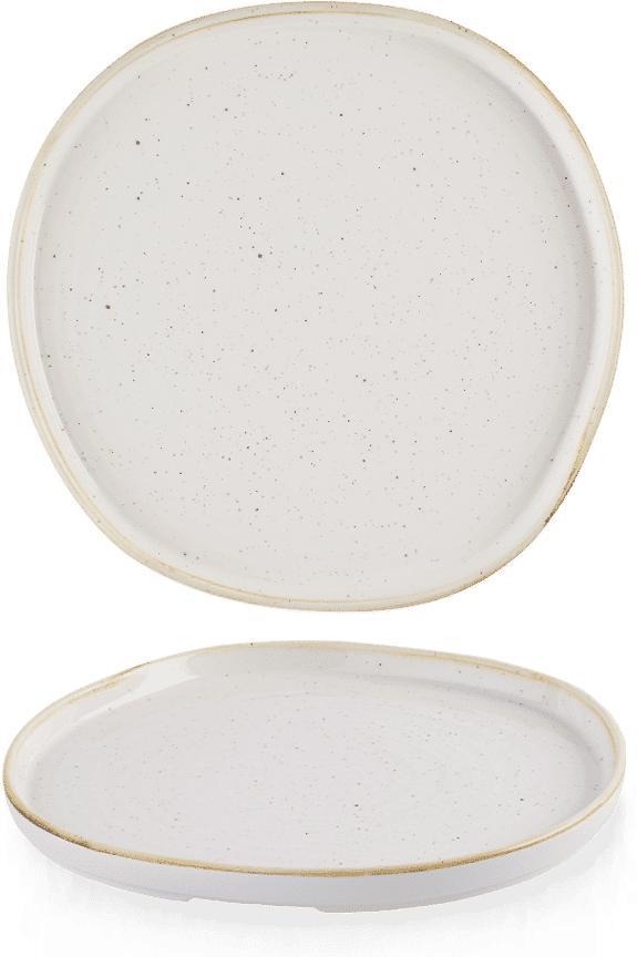 Churchill - Stonecast 8.25" Barley White Organic Walled Plate, Pack of 6 - SWHSOW211