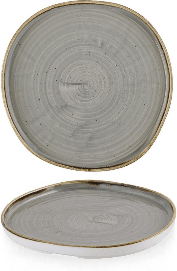 Churchill - Stonecast 8.25" Peppercorn Grey Organic Walled Plate, Pack of 6 - SPGSOW211
