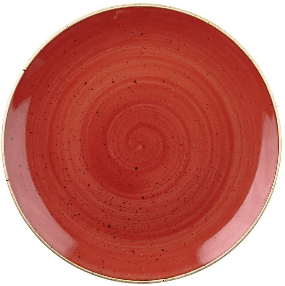 Churchill - Stonecast 8.5" Super Vitrified Berry Red Medium Coupe Plate, Pack of 12 - SBRSEVP81