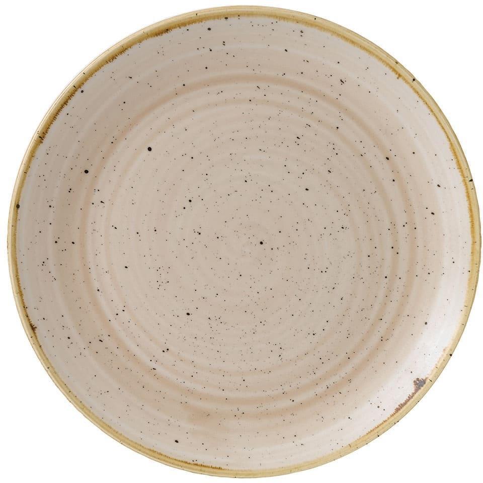 Churchill - Stonecast 8.5" Super Vitrified Nutmeg Cream Medium Coupe Plate, Pack of 12 - SNMSEVP81