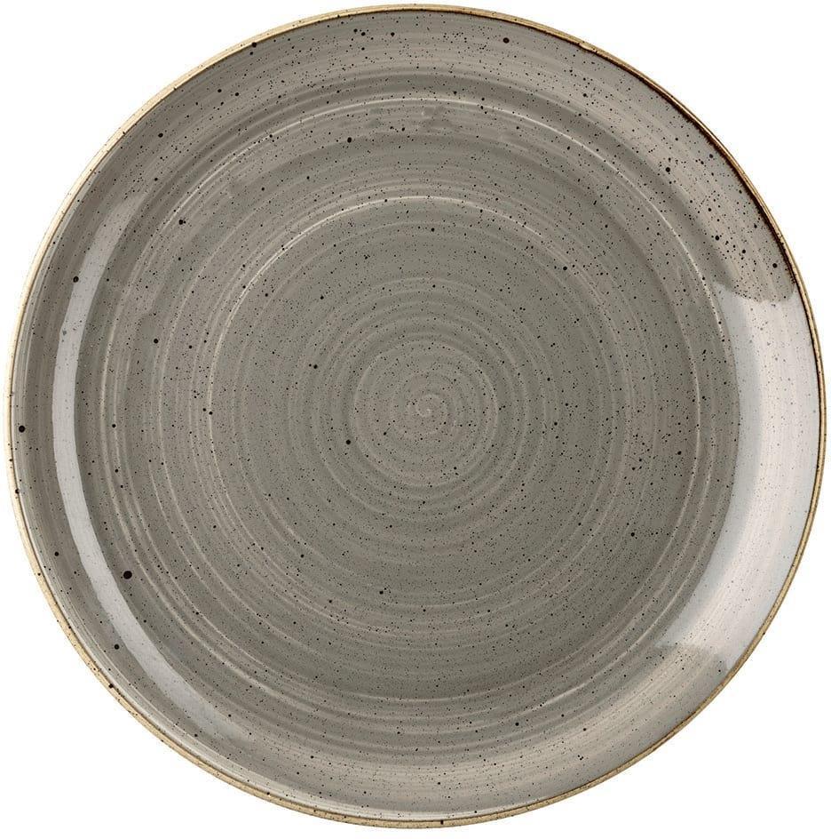 Churchill - Stonecast 8.5" Super Vitrified Peppercorn Grey Medium Coupe Plate, Pack of 12 - SPGSEVP81