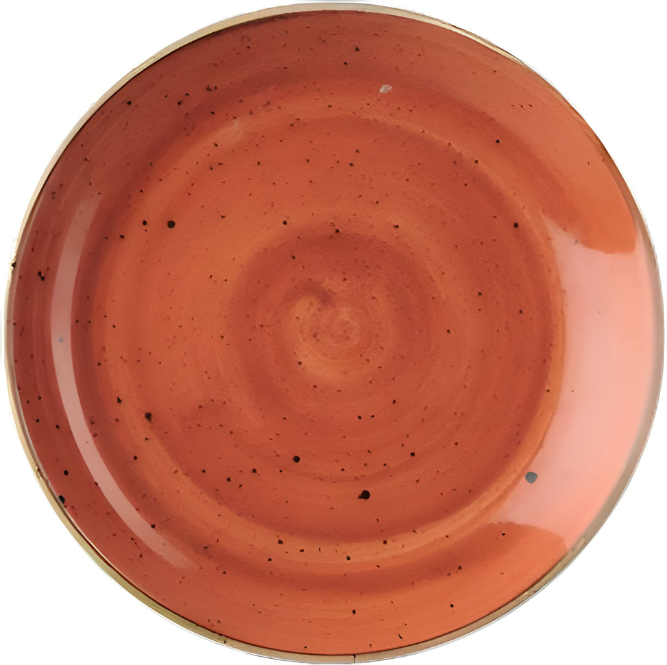 Churchill - Stonecast 8.5" Super Vitrified Spiced Orange Medium Coupe Plate, Pack of 12 - SSOSEVP81