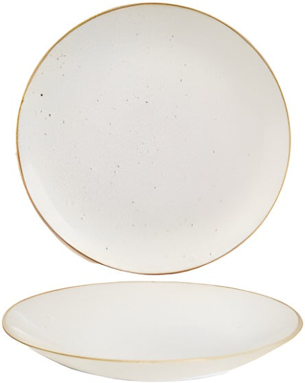 Churchill - Stonecast 8.8" Super Vitrified Barley White Deep Coupe Plate, Pack of 12 - SWHSPD221